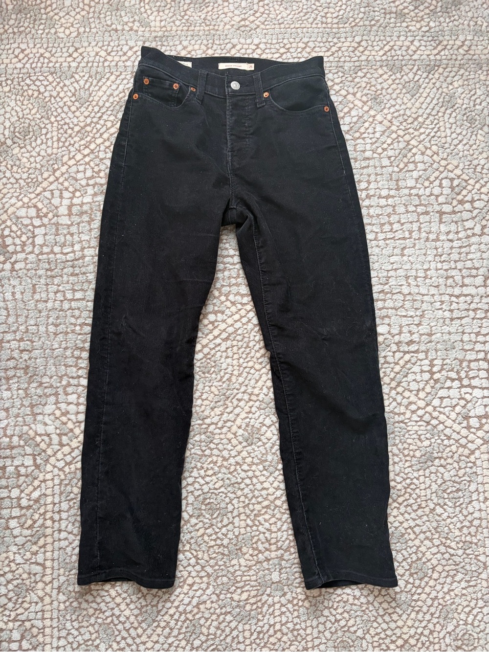 Levi's Black Wedgie Straight Corduroy Jeans